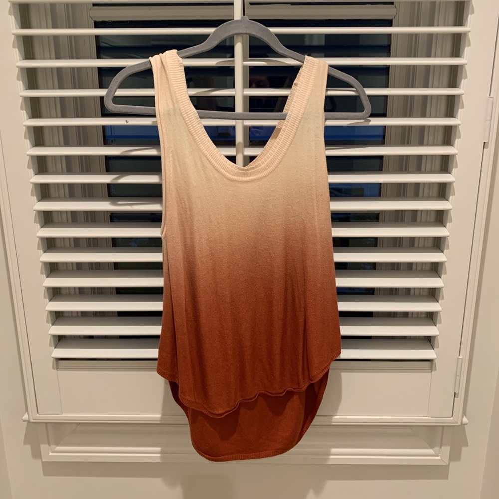 Orange ombré knitted tank top